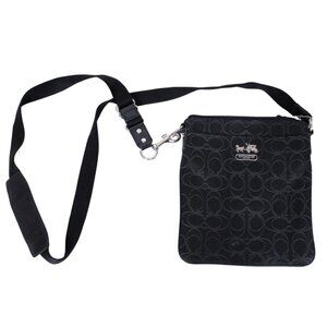 COACH SIGNATURE Shoulder Bag Crossbody Swingpack Black